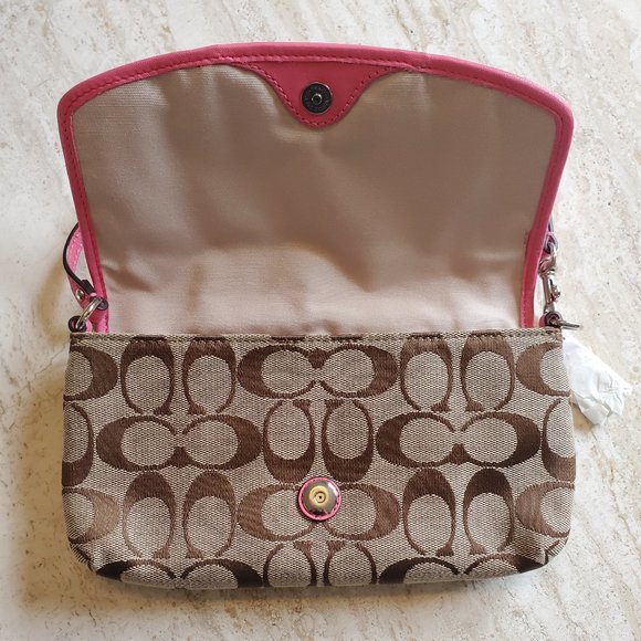 Coach Mini Pink & Tan Purse - Picture 3 of 5